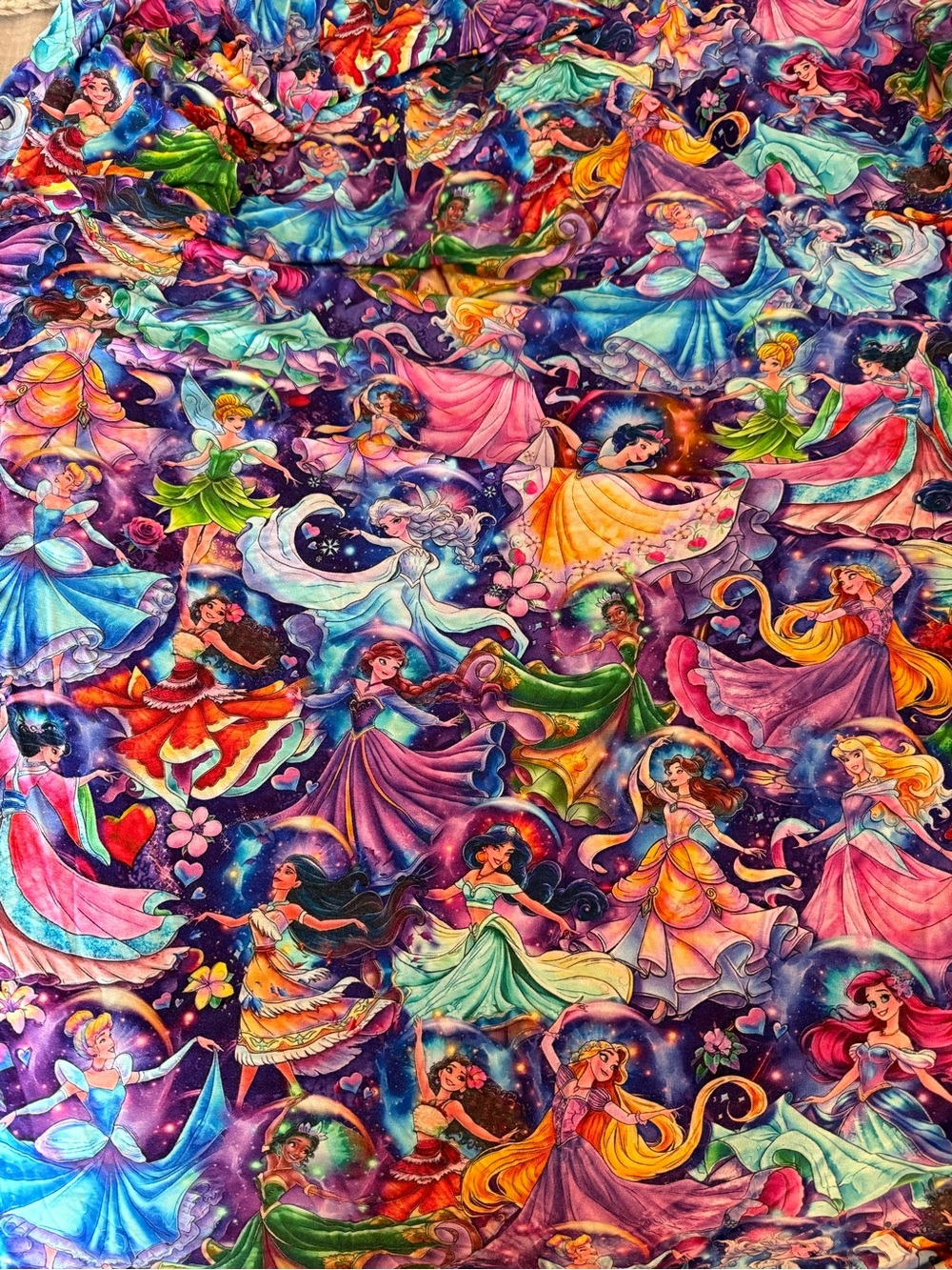 Sugar Swan Disney Princesses Multi-Color Novelty Fabric Panel bamboo crib sheet